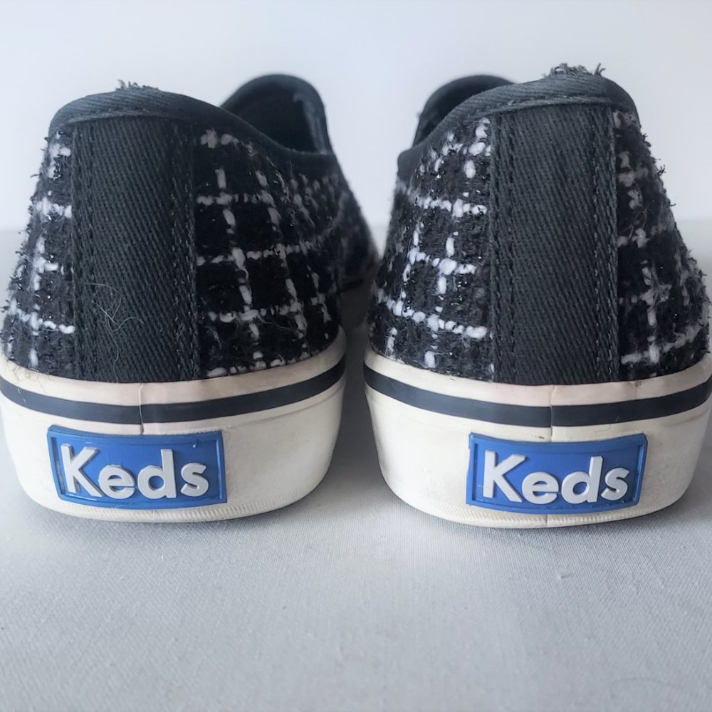 Keds Double Decker Tweed Slip-On Fashion Sneaker Metallic Black Women US8.5 - Picture 9 of 13